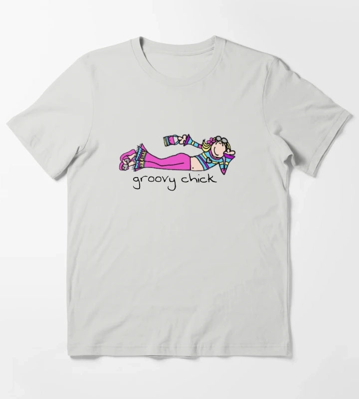 Copy of Exclusive Groovy Chick T-Shirt Light Grey