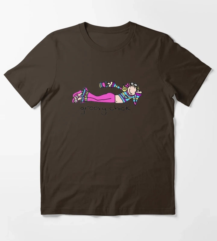 Copy of Exclusive Groovy Chick T-Shirt Brown