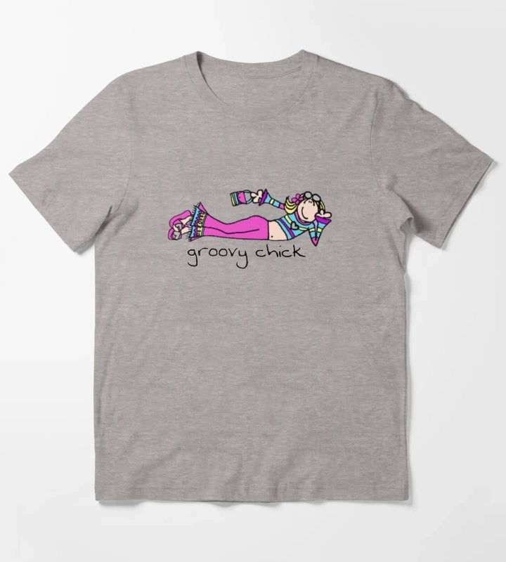 Copy of Exclusive Groovy Chick T-Shirt Heather Grey