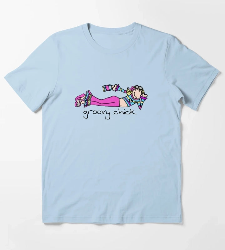 Copy of Exclusive Groovy Chick T-Shirt Sky Blue