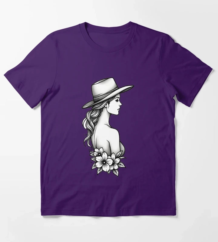 Copy of Modern Cowgirl Minimalist tattoo cowgirl design T-Shirt Purple