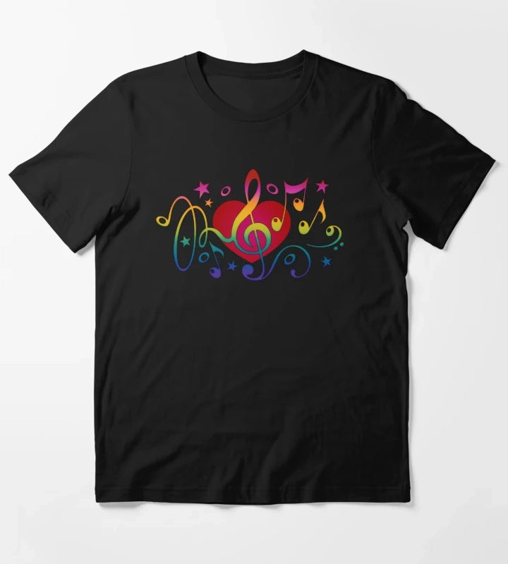 Copy of Music Heart Musical Notes Treble Clef Stars Choir Festival T-Shirt