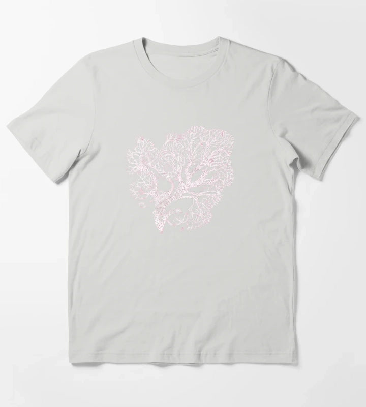 Coral Reef Coastal Cowgirl Pink T-Shirt Light Grey