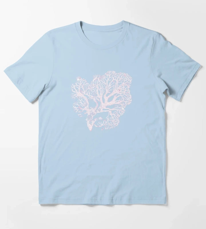 Coral Reef Coastal Cowgirl Pink T-Shirt Sky Blue
