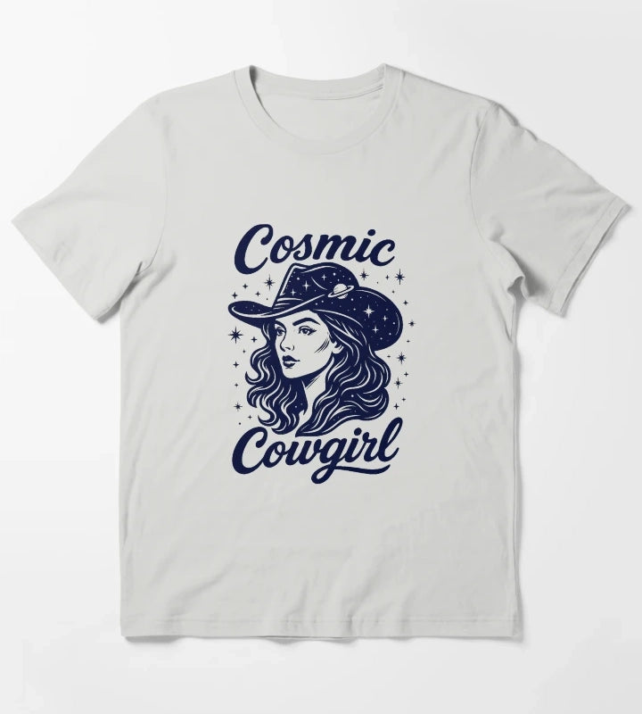 Cosmic Cowgirl Shirt Retro Western Space Cowgirl Tee for Women T-Shirt Light Grey