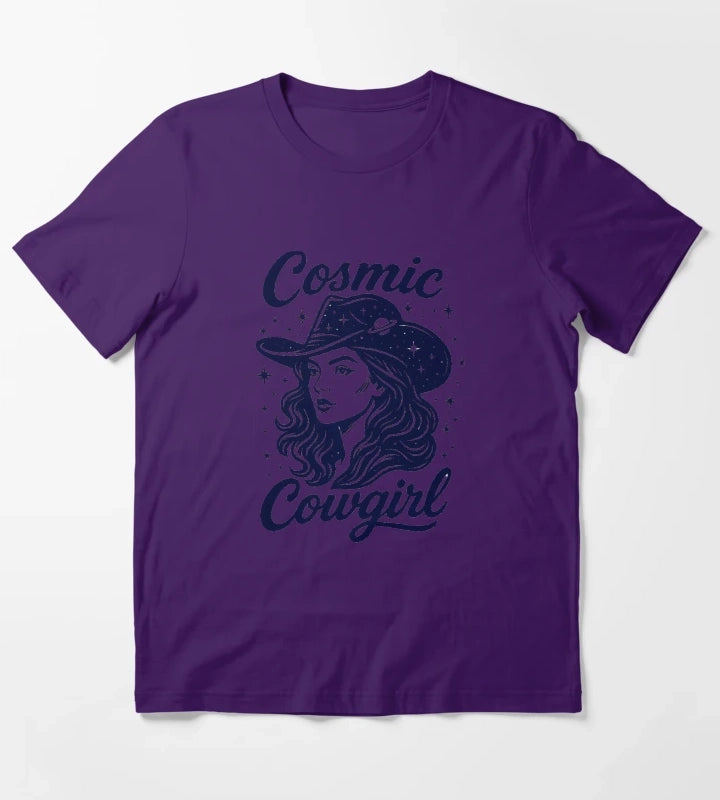 Cosmic Cowgirl Shirt Retro Western Space Cowgirl Tee for Women T-Shirt Purple