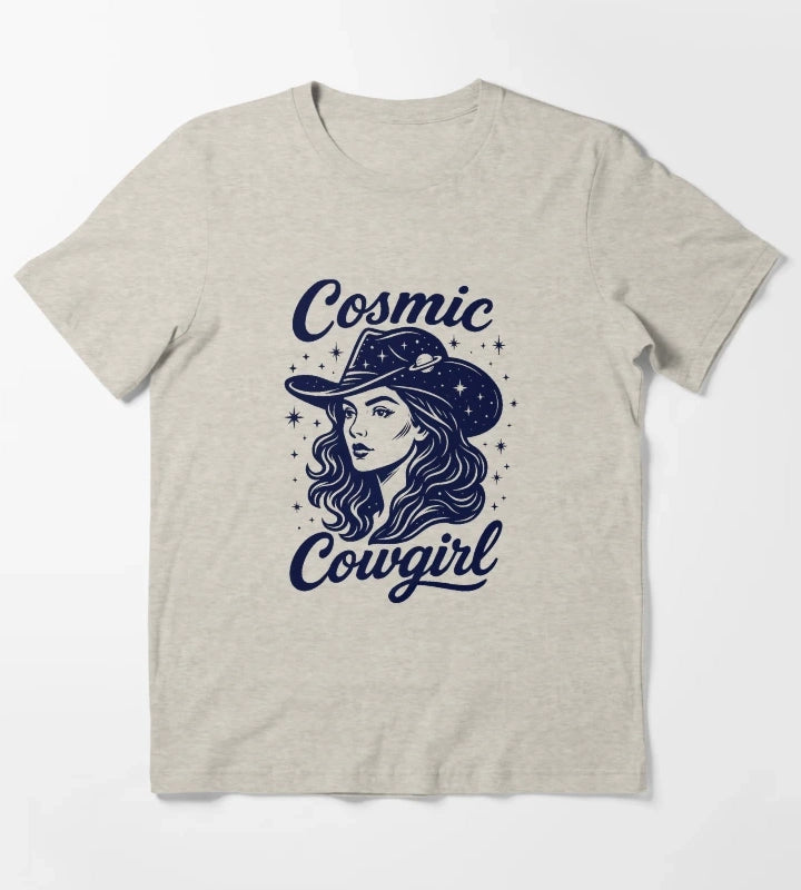 Cosmic Cowgirl Shirt Retro Western Space Cowgirl Tee for Women T-Shirt Cream