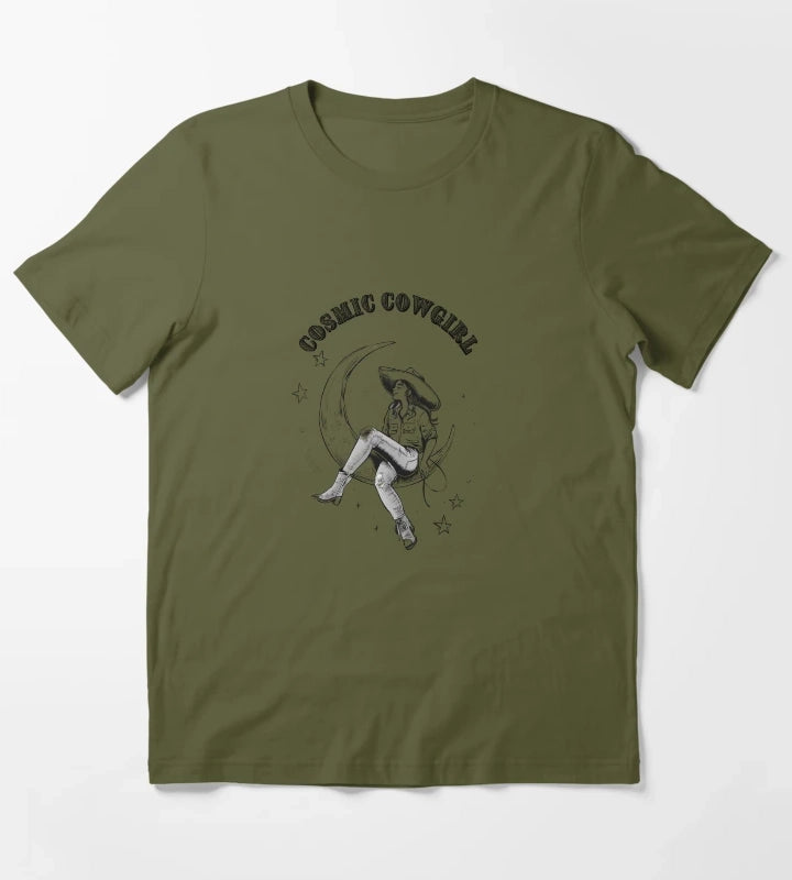Cosmic Cowgirl T-Shirt Olive Green