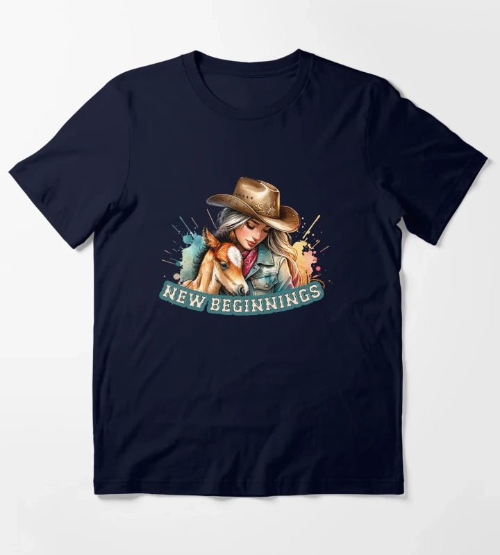 Country Cowgirl Hustle Spirit Apparel Mugs Stickers More T-Shirt Navy