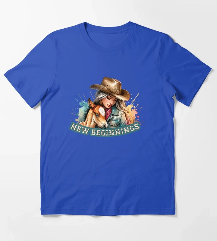 Country Cowgirl Hustle Spirit Apparel Mugs Stickers More T-Shirt Blue