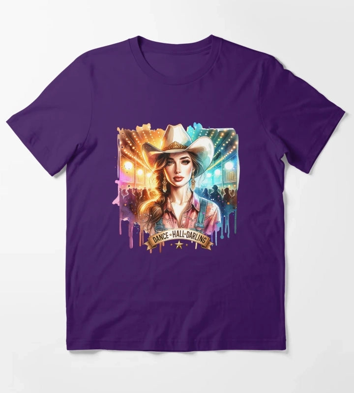 Country Cowgirl Hustle Spirit Apparel Tshirts Mugs Stickers More T-Shirt Purple