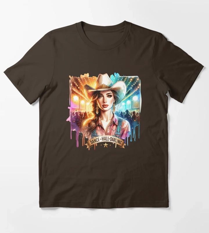 Country Cowgirl Hustle Spirit Apparel Tshirts Mugs Stickers More T-Shirt Brown