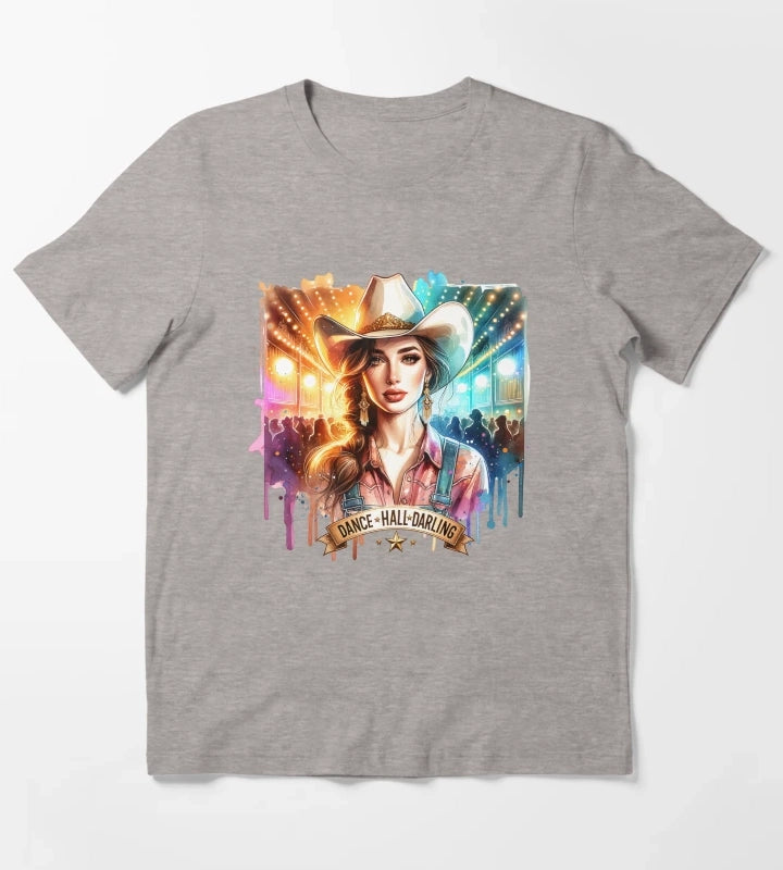 Country Cowgirl Hustle Spirit Apparel Tshirts Mugs Stickers More T-Shirt Heather Grey