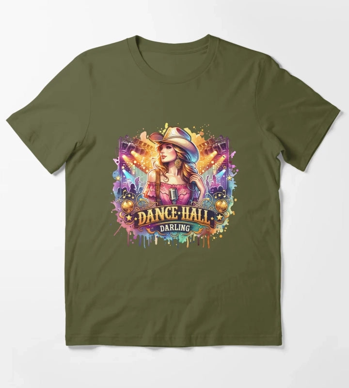 Country Cowgirl Hustle Spirit Dance Hall Darling Tshirt Mugs Stickers More T-Shirt Olive Green