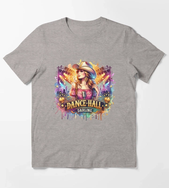 Country Cowgirl Hustle Spirit Dance Hall Darling Tshirt Mugs Stickers More T-Shirt Heather Grey