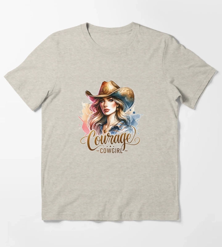 Courage Cowgirl Confident Cowgirl Design for Apparel Mugs Stickers MoreMore T-Shirt Cream