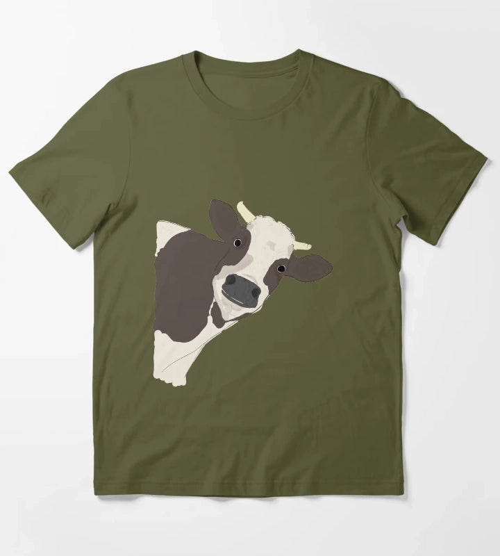 Cow T-Shirt Olive Green