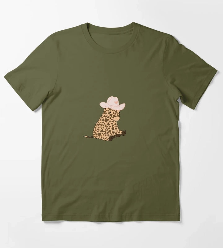 Cow girl T-Shirt Olive Green