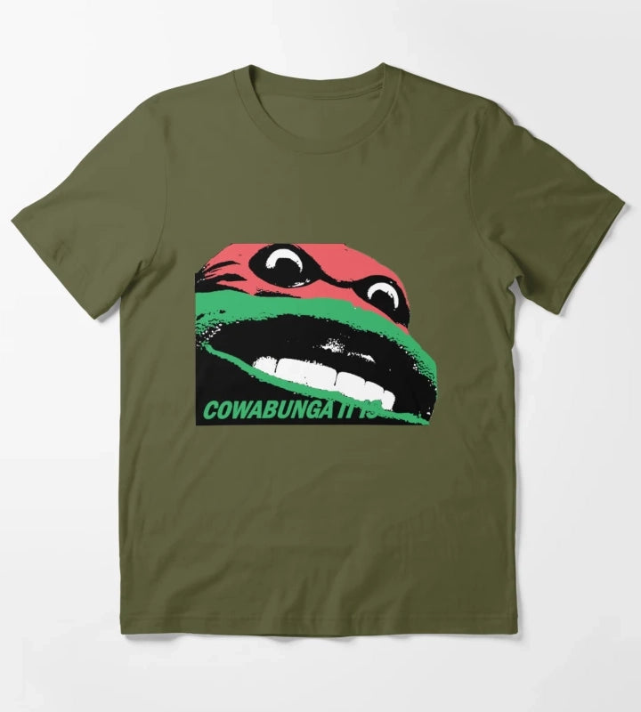 Cowabunga It Is T-Shirt Olive Green