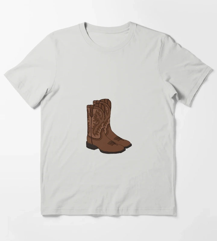 Cowboy Boots T-Shirt Light Grey