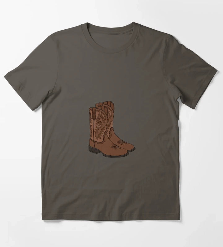Cowboy Boots T-Shirt Dark Grey