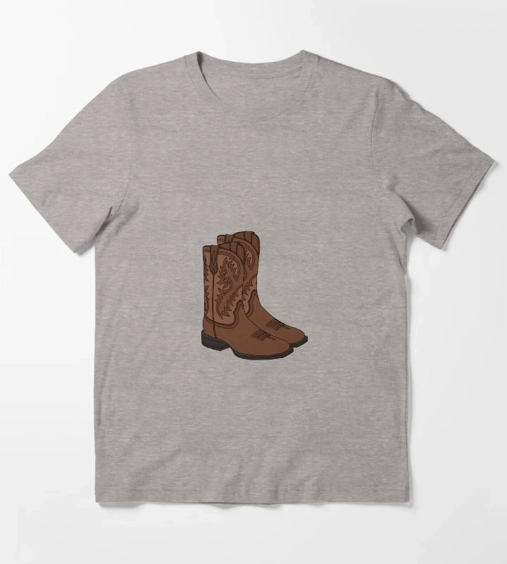 Cowboy Boots T-Shirt Heather Grey