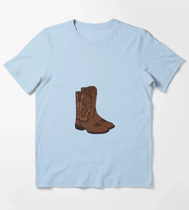 Cowboy Boots T-Shirt Sky Blue