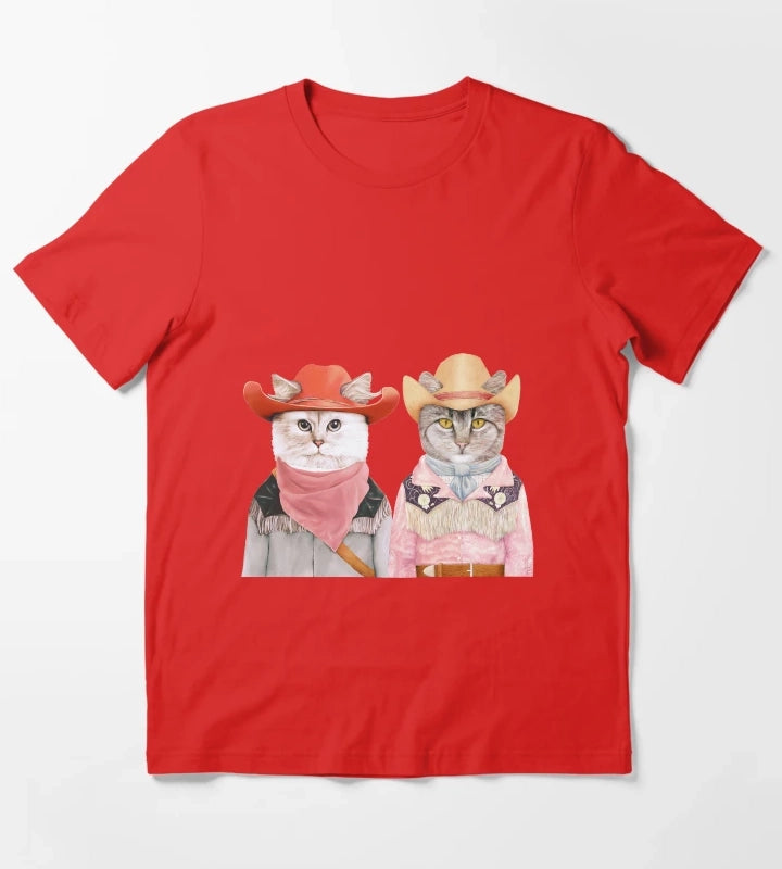 Cowboy Cats T-Shirt Red