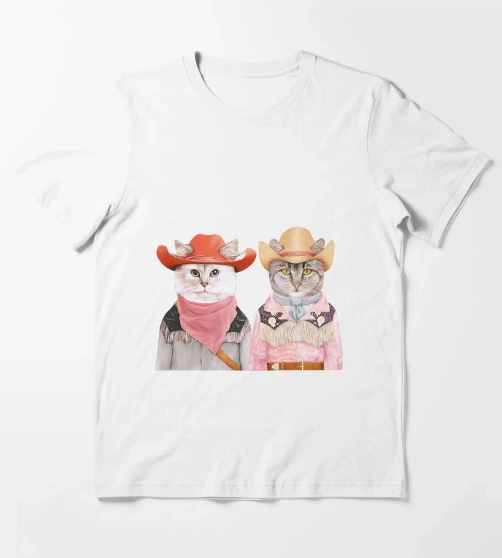 Cowboy Cats T-Shirt White