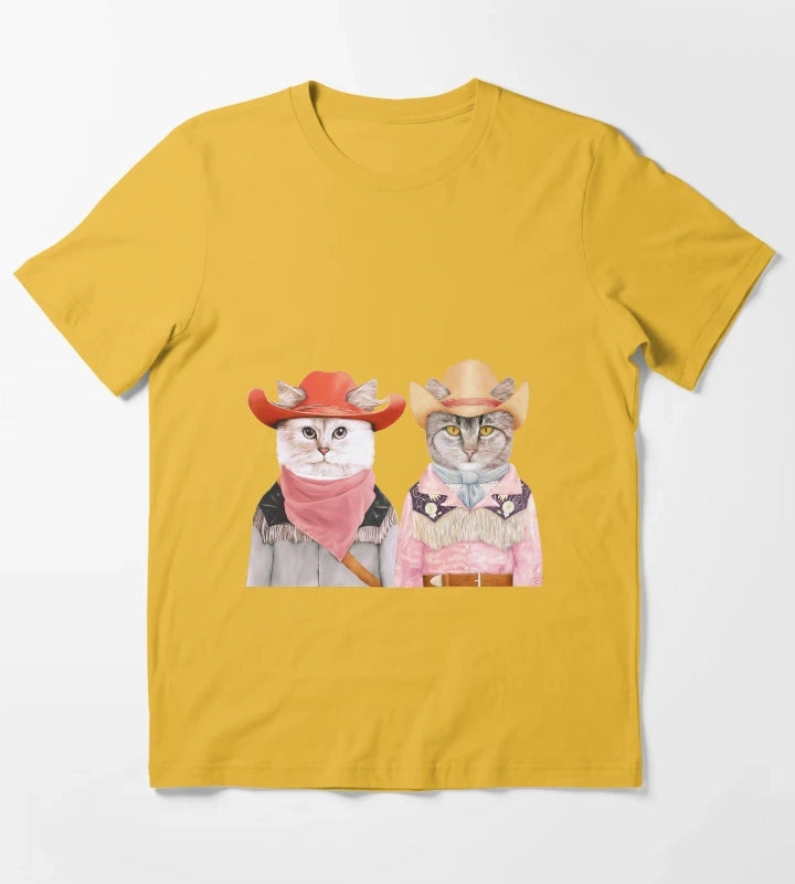 Cowboy Cats T-Shirt Yellow