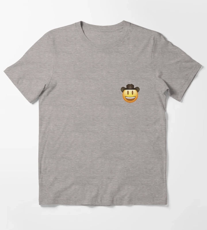 Cowboy Emoji T-Shirt Heather Grey