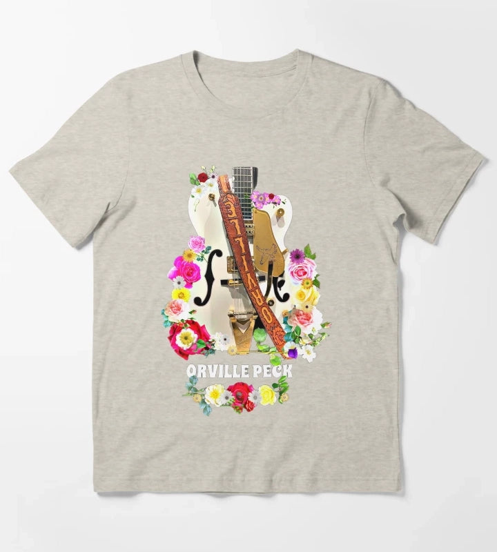 Cowboy Rose and Daisy Guitar T-Shirt Cream