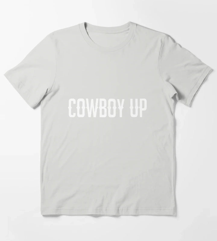 Cowboy Up Western Cowboy Shirt T-Shirt Light Grey