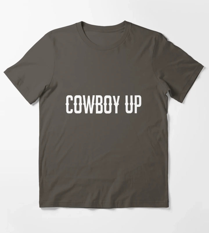 Cowboy Up Western Cowboy Shirt T-Shirt Dark Grey