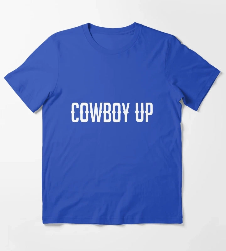 Cowboy Up Western Cowboy Shirt T-Shirt Blue