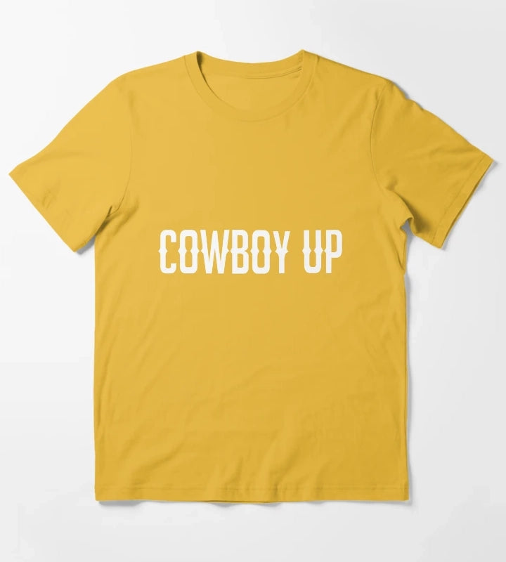 Cowboy Up Western Cowboy Shirt T-Shirt Yellow