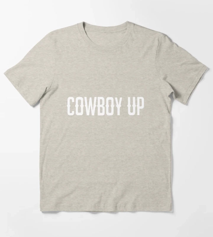 Cowboy Up Western Cowboy Shirt T-Shirt Cream