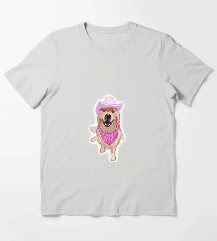 Cowboy dog T-Shirt Light Grey