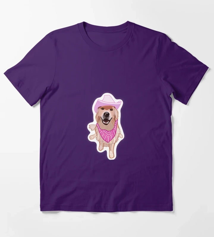 Cowboy dog T-Shirt Purple