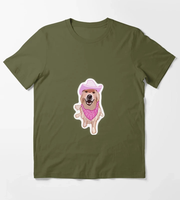 Cowboy dog T-Shirt Olive Green