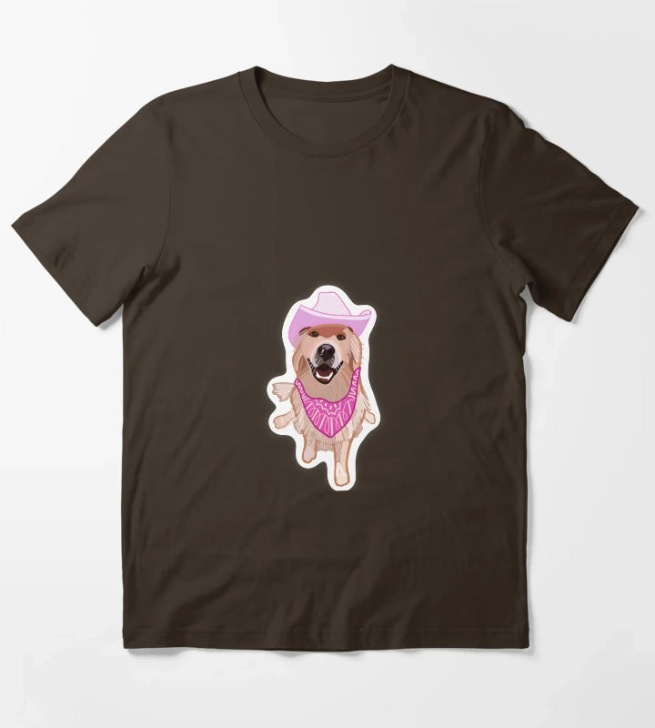 Cowboy dog T-Shirt Brown
