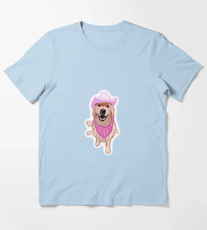 Cowboy dog T-Shirt Sky Blue