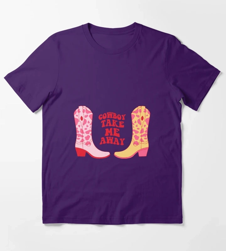 Cowboy take me away Cowboy boots T-Shirt Purple