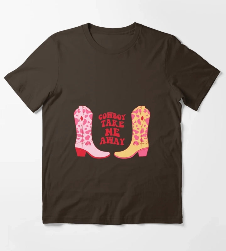 Cowboy take me away Cowboy boots T-Shirt Brown