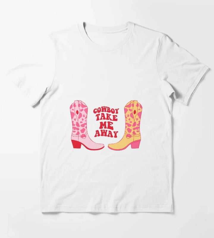 Cowboy take me away Cowboy boots T-Shirt White