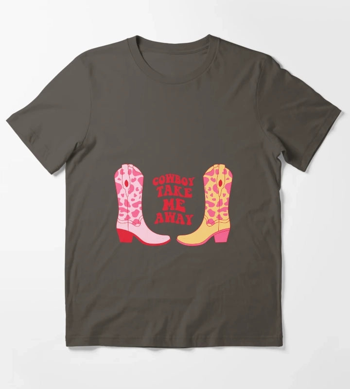Cowboy take me away Cowboy boots T-Shirt Dark Grey