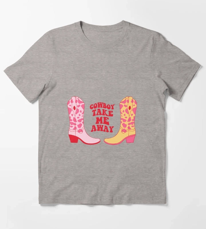 Cowboy take me away Cowboy boots T-Shirt Heather Grey