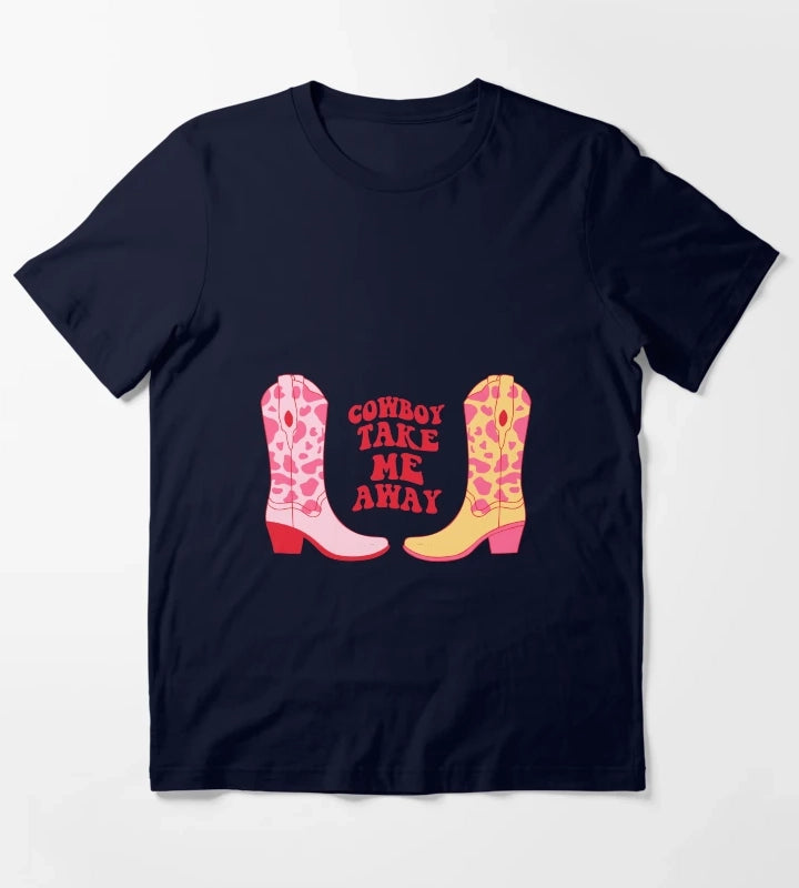 Cowboy take me away Cowboy boots T-Shirt Navy