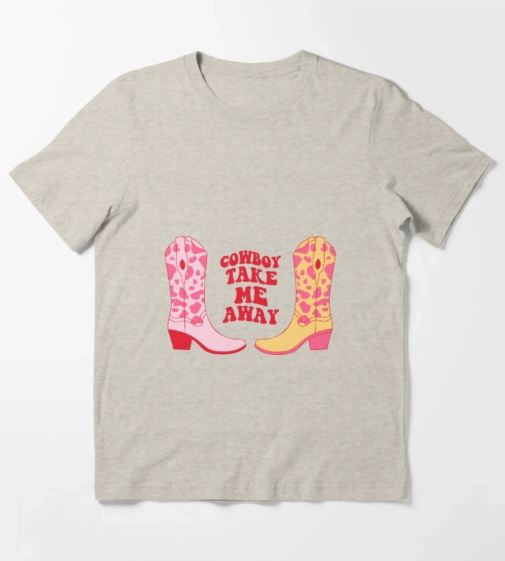 Cowboy take me away Cowboy boots T-Shirt Cream