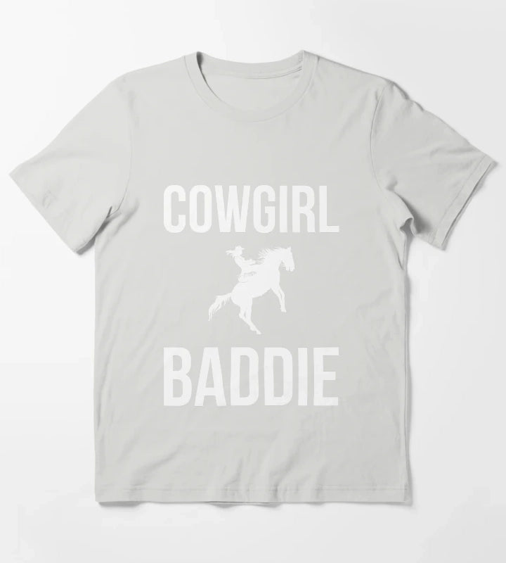 Cowgirl Baddie Western Rodeo Style Outfit horse cool T-Shirt Light Grey